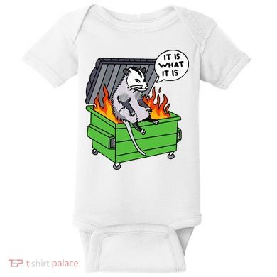 It Is What It Is Possum Dumpster Fire Baby Bodysuit