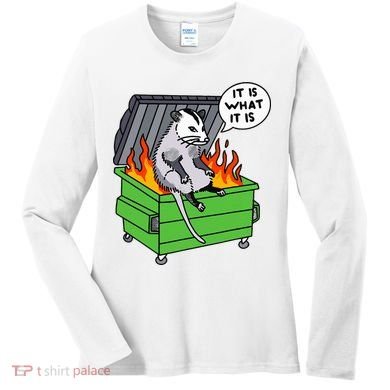 It Is What It Is Possum Dumpster Fire Women's Long Sleeve Shirt