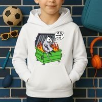 It Is What It Is Possum Dumpster Fire Kids Hoodie thumb 2