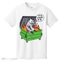 It Is What It Is Possum Dumpster Fire Kids T-Shirt thumb 0