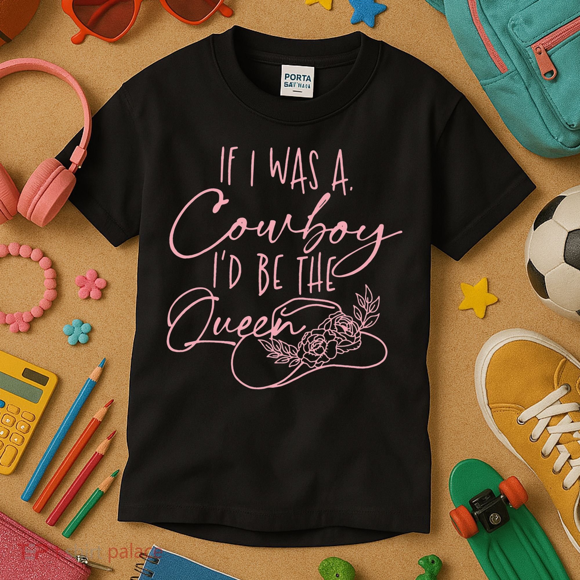 If I Was A Cowboy ID Be The Queen Kids T-Shirt