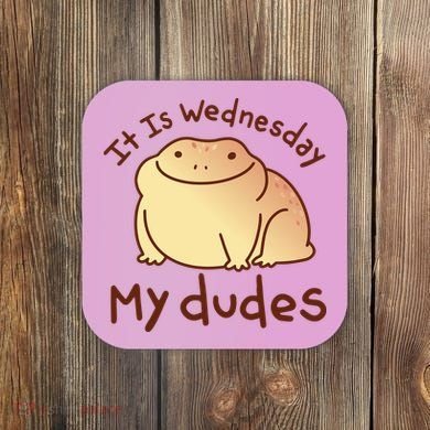 It Is Wednesday My Dudes Frog Funny Coaster