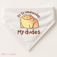It Is Wednesday My Dudes Frog Funny USA-Made Doggie Bandana thumb 0