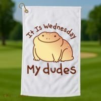 It Is Wednesday My Dudes Frog Funny Golf Towel thumb 1