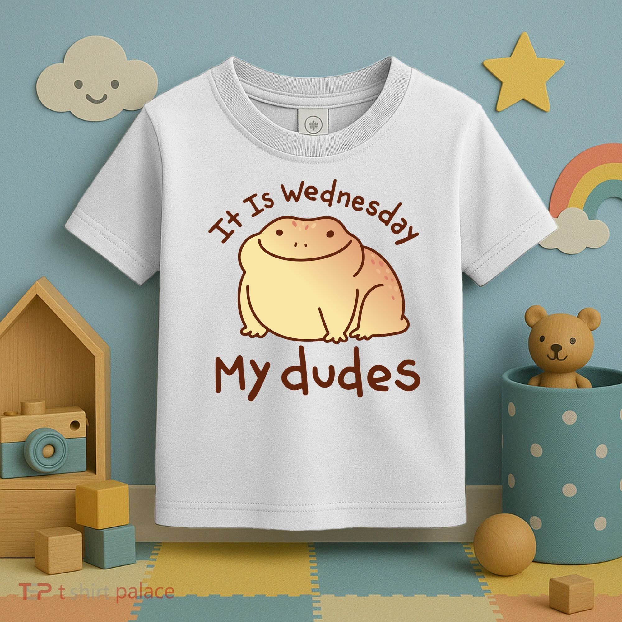 It Is Wednesday My Dudes Frog Funny Toddler T-Shirt