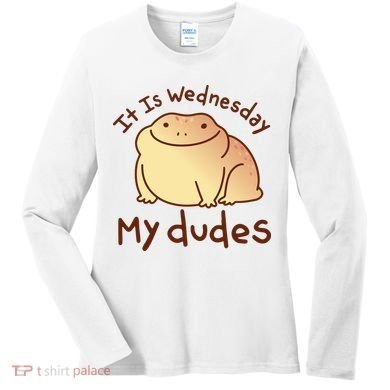 It Is Wednesday My Dudes Frog Funny Women's Long Sleeve Shirt