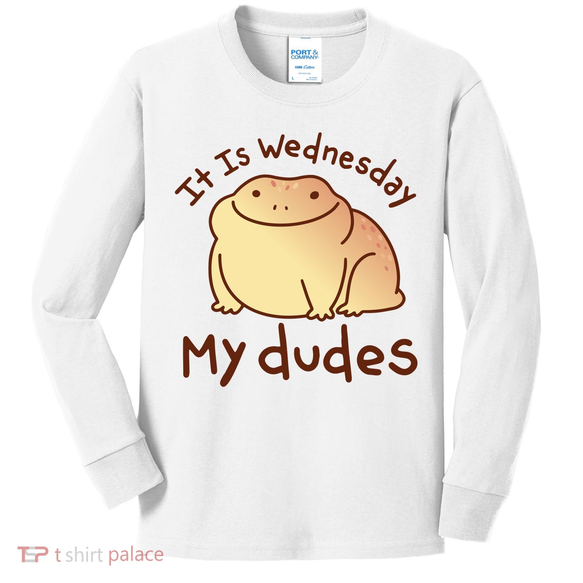 It Is Wednesday My Dudes Frog Funny Kids Long Sleeve Shirt