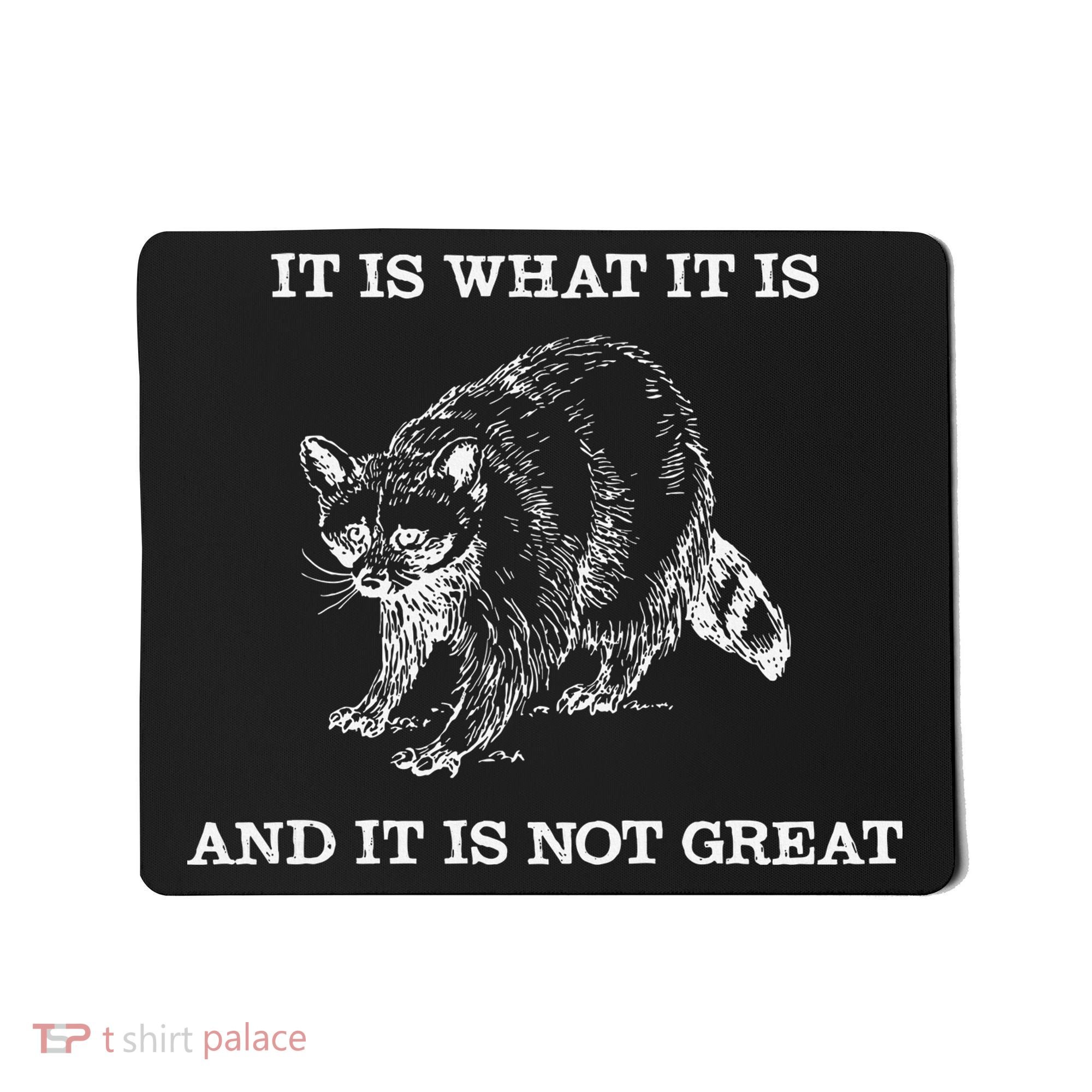 It Is What It Is And It Is Not Great Funny Raccoon Meme Mousepad