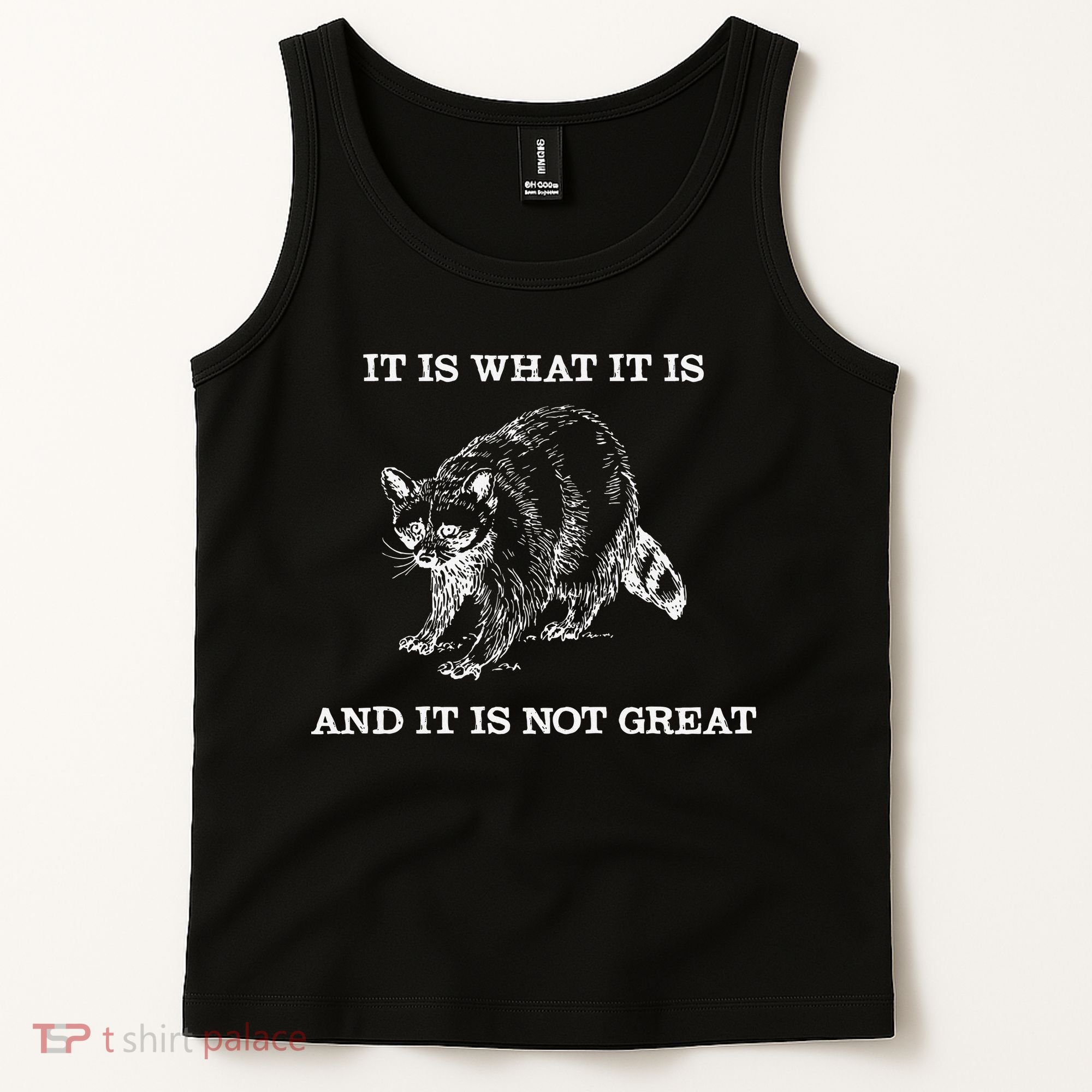 It Is What It Is And It Is Not Great Funny Raccoon Meme Tank Top