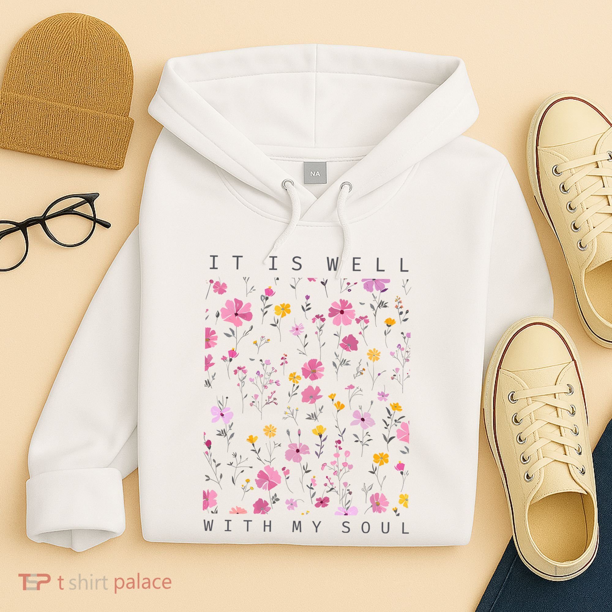 It Is Well With My Soul Floral Hoodie