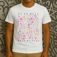 It Is Well With My Soul Floral T-Shirt thumb 3