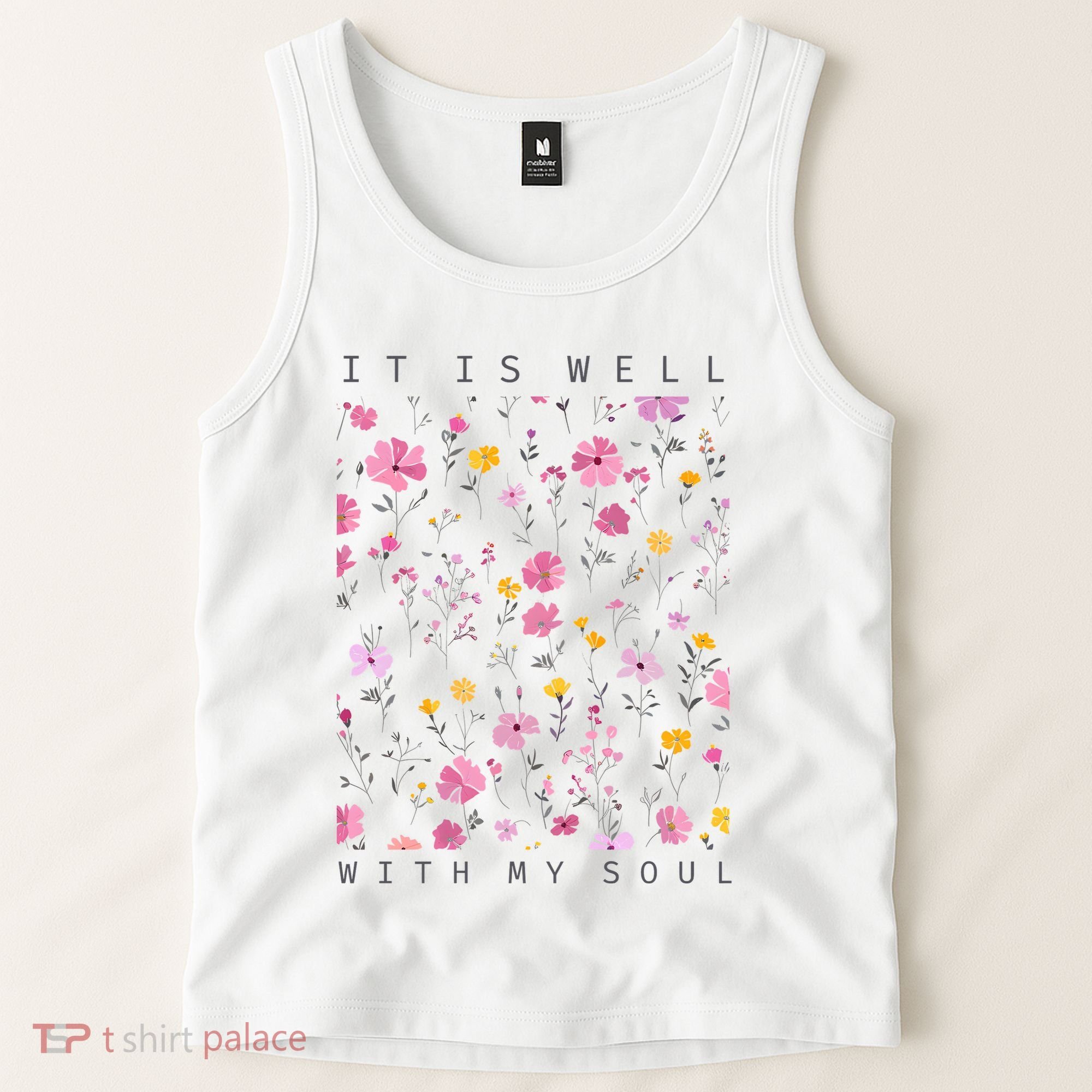 It Is Well With My Soul Floral Tank Top