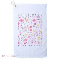 It Is Well With My Soul Floral Golf Towel thumb 0
