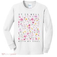 It Is Well With My Soul Floral Kids Long Sleeve Shirt thumb 0