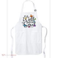 It Is Well With My Soul Christian Hymn Butterfly Art Apron thumb 0