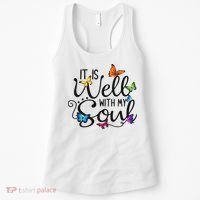It Is Well With My Soul Christian Hymn Butterfly Art Women's Tank Top thumb 0