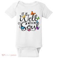 It Is Well With My Soul Christian Hymn Butterfly Art Baby Bodysuit thumb 0