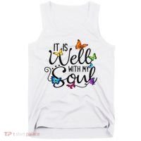 It Is Well With My Soul Christian Hymn Butterfly Art Tank Top thumb 0