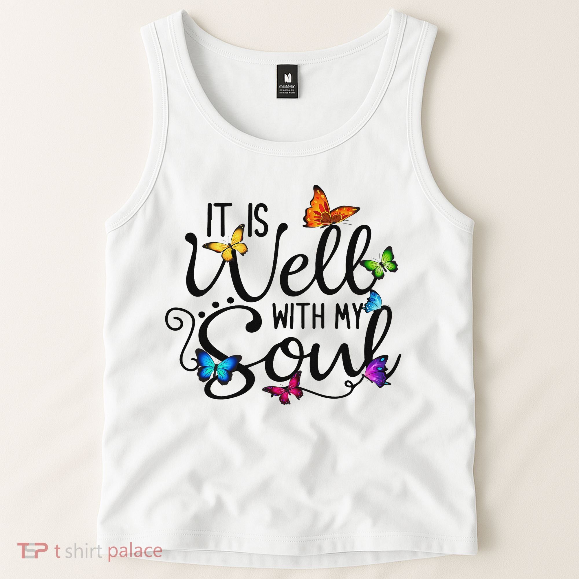 It Is Well With My Soul Christian Hymn Butterfly Art Tank Top