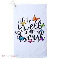 It Is Well With My Soul Christian Hymn Butterfly Art Golf Towel thumb 0