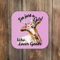 I'm Just A Girl Who Loves Goats Gift Goat Lover Coaster thumb 0