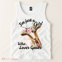 I'm Just A Girl Who Loves Goats Gift Goat Lover Tank Top thumb 2