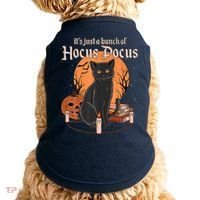 It's Just A Bunch Of Hocus Pocus Black Cat Halloween Doggie Tank thumb 0