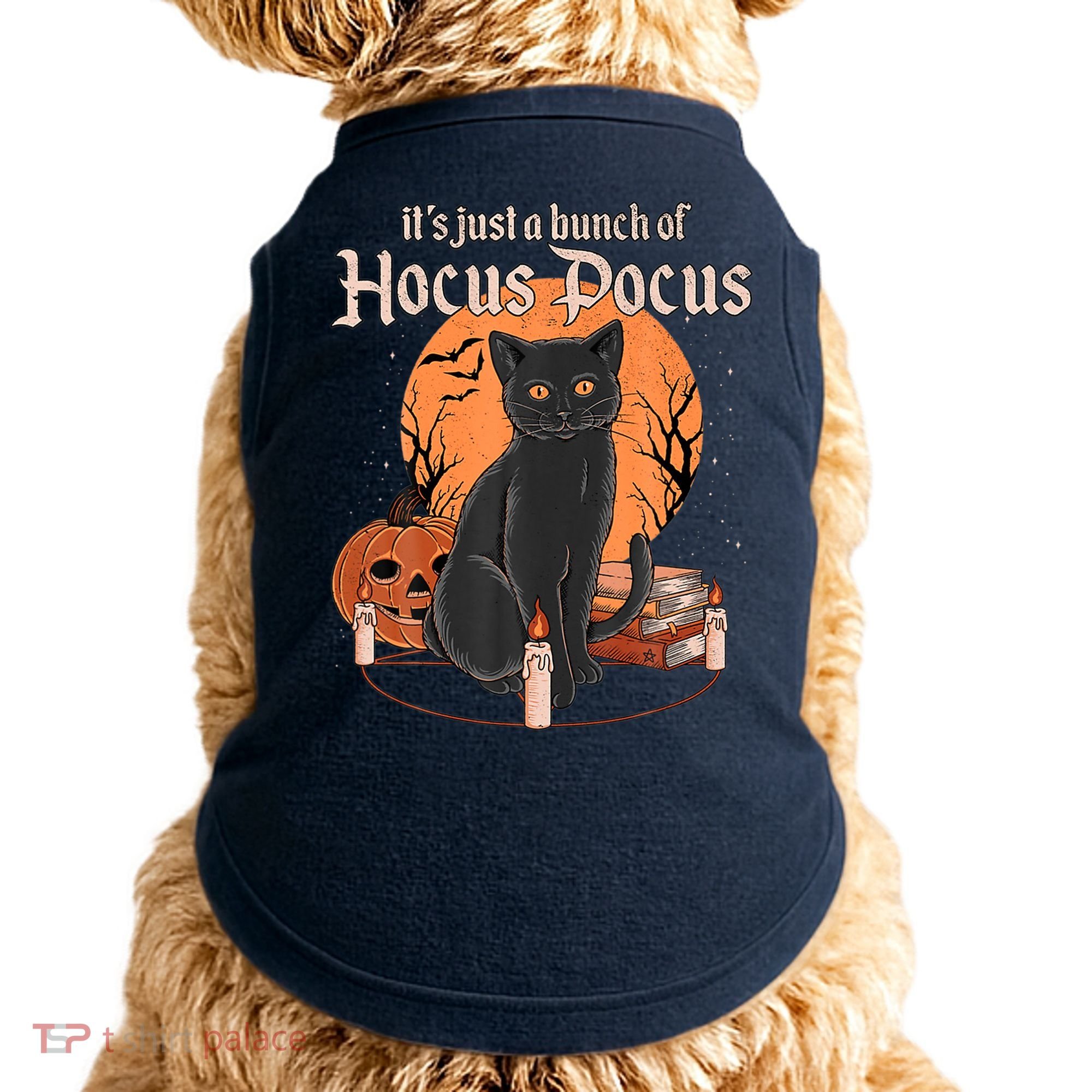 It's Just A Bunch Of Hocus Pocus Black Cat Halloween Doggie Tank