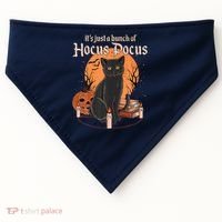 It's Just A Bunch Of Hocus Pocus Black Cat Halloween USA-Made Doggie Bandana thumb 0