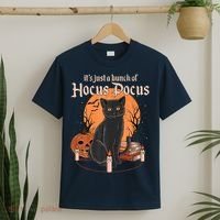 It's Just A Bunch Of Hocus Pocus Black Cat Halloween T-Shirt thumb 2
