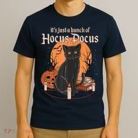 It's Just A Bunch Of Hocus Pocus Black Cat Halloween T-Shirt thumb 3
