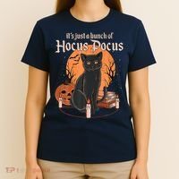 It's Just A Bunch Of Hocus Pocus Black Cat Halloween T-Shirt thumb 4