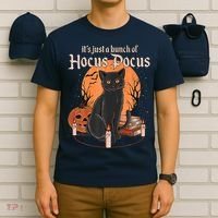 It's Just A Bunch Of Hocus Pocus Black Cat Halloween T-Shirt thumb 6