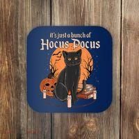 It's Just A Bunch Of Hocus Pocus Black Cat Halloween Coaster thumb 0