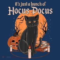 It's Just A Bunch Of Hocus Pocus Black Cat Halloween Polo thumb 2