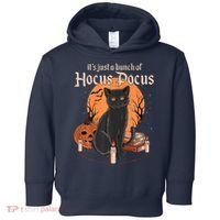 It's Just A Bunch Of Hocus Pocus Black Cat Halloween Toddler Hoodie thumb 0