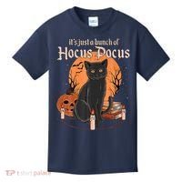 It's Just A Bunch Of Hocus Pocus Black Cat Halloween Kids T-Shirt thumb 0