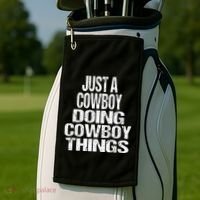 IM Just A Cowboy Doing Cowboy Things Gift Rodeo Golf Towel thumb 2