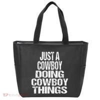 IM Just A Cowboy Doing Cowboy Things Gift Rodeo Tote Bag thumb 0
