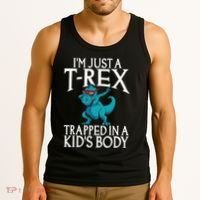 Im Just A T Rex Trapped In A Body Dinosaur Tank Top thumb 3