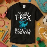 Im Just A T Rex Trapped In A Body Dinosaur Kids T-Shirt thumb 3