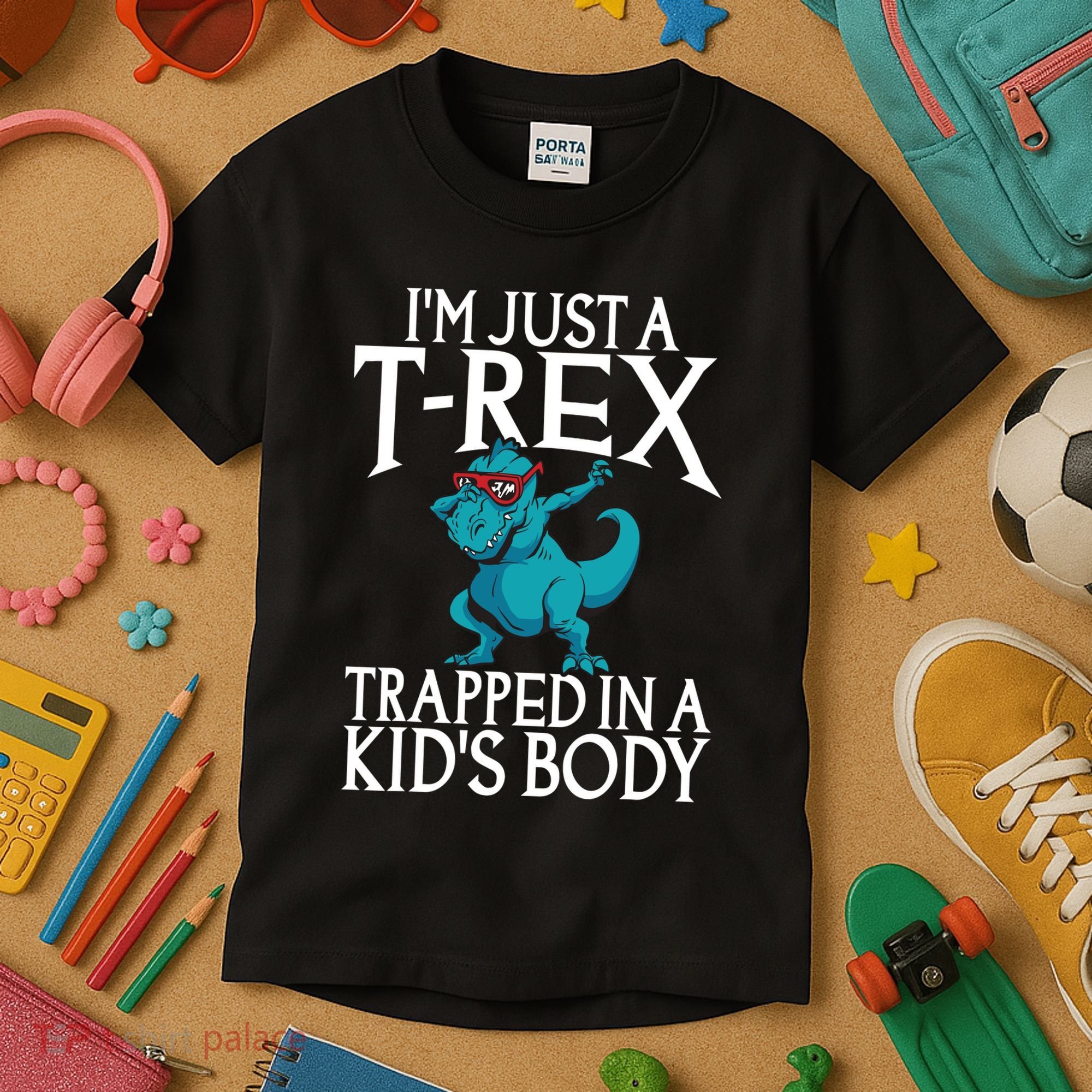 Im Just A T Rex Trapped In A Body Dinosaur Kids T-Shirt