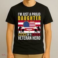 I'm Just A Proud Daughter Of A Veteran Hero T-Shirt thumb 3