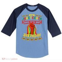 It's Juneteenth And My Birthday African Black Juneteenth Raglan Baseball Sleeve Shirt thumb 0
