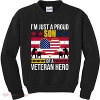 I'm Just A Proud Son Of A Veteran Hero Kids Sweatshirt thumb 0