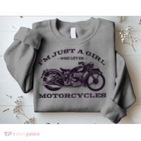 I'm Just A Girl Who Loves Motorcycles Sweatshirt thumb 2