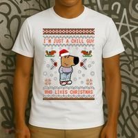 IM Just A Chill Guy Who Likes Christmas My New Character T-Shirt thumb 3