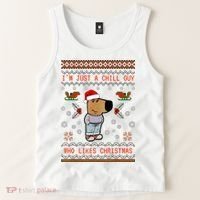 IM Just A Chill Guy Who Likes Christmas My New Character Tank Top thumb 2