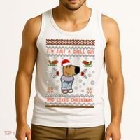 IM Just A Chill Guy Who Likes Christmas My New Character Tank Top thumb 3