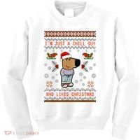 IM Just A Chill Guy Who Likes Christmas My New Character Kids Sweatshirt thumb 0